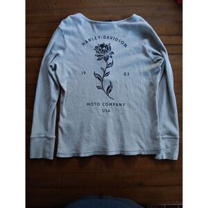 Harley Davidson Motorcycles Genuine T Shirt Women's Size 1W‎ Skull Rose